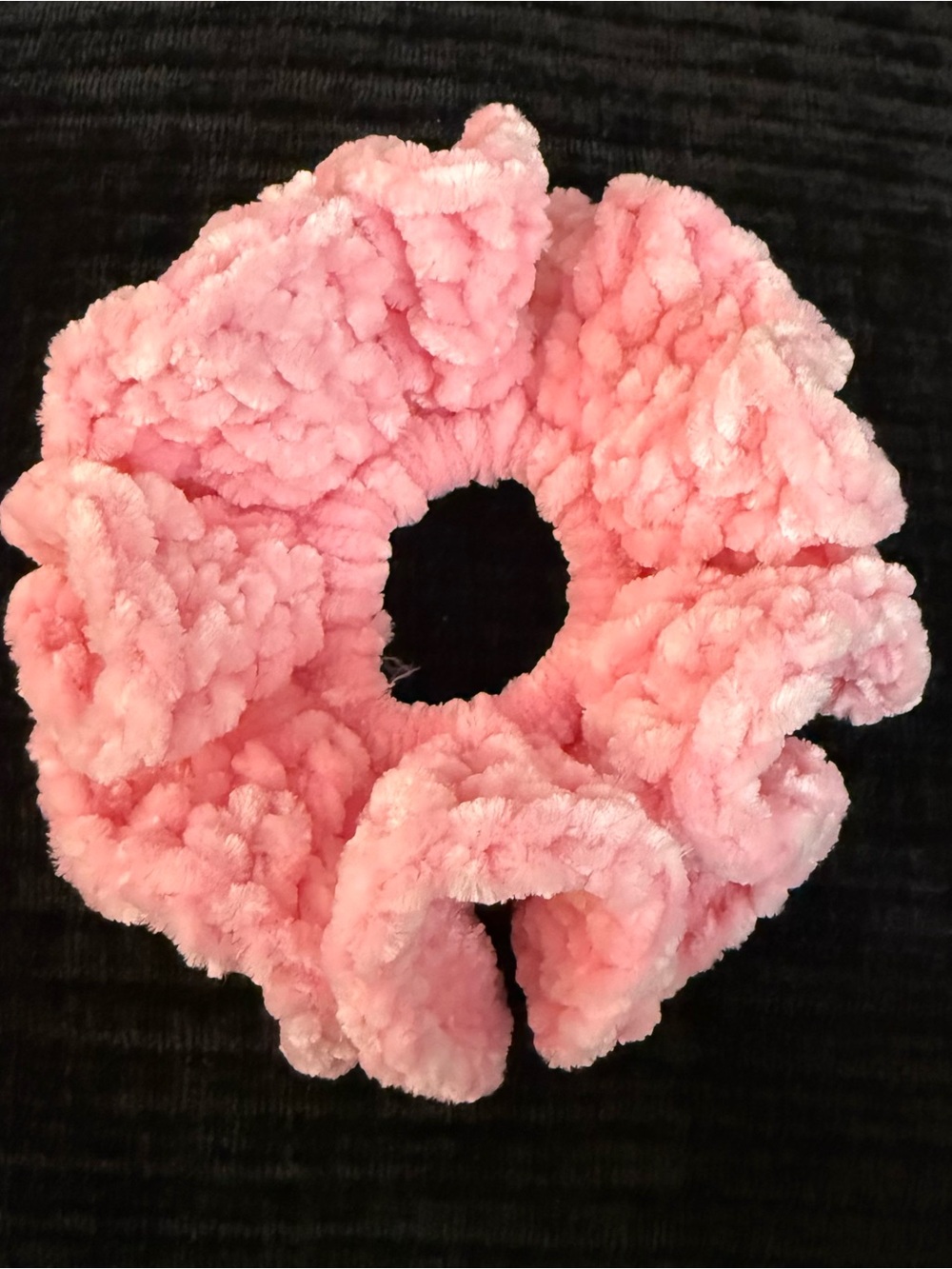 Plush Pink Voluminous Hair Scrunchie - Soft Glam Accessory